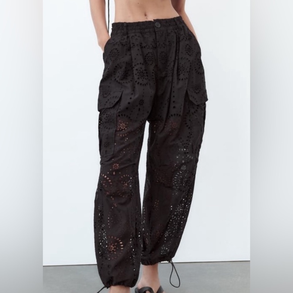 Embroidered Cargo Pants Zara ref: 7579/019. Final Sale